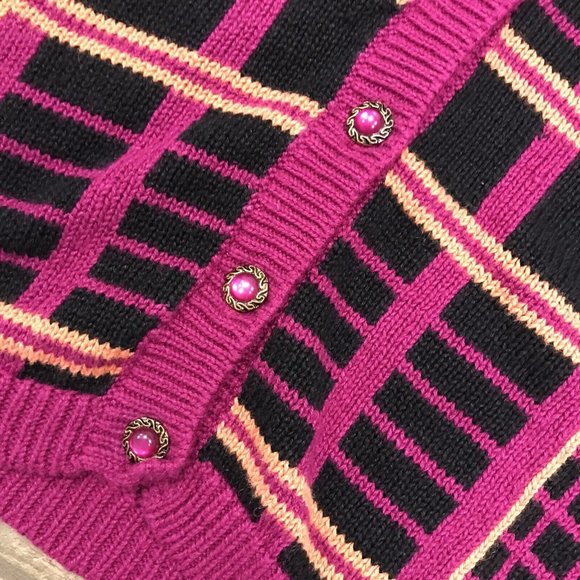 Vintage That's Me! Floral V‎ Neck Cardigan Women Size Medium Button Front - Picture 9 of 9